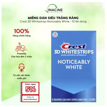 Miếng Dán Trắng Răng Crest 3D Noticeably White 20 Miếng