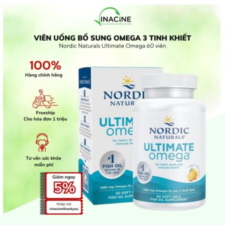 Viên Dầu Cá Nordic Naturals Ultimate Omega-3 1280mg – 60 Viên