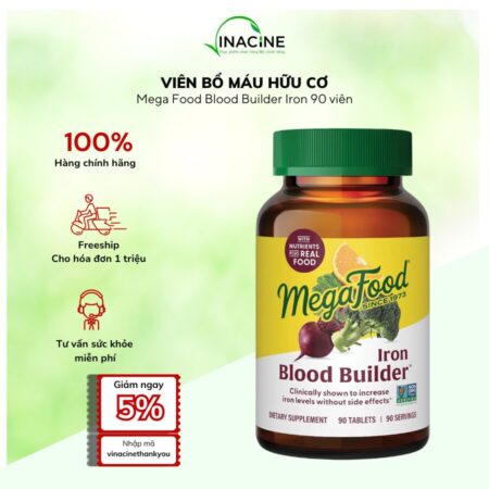 Viên Bổ Máu Hữu Cơ Mega Food Blood Builder Iron 90 viên