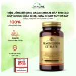 Viên Uống Bổ Sung Magie Solgar Magnesium Citrate Hỗ Trợ Cơ Bắp, Giảm Căng Thẳng Thần Kinh, Giúp Ngủ Ngon 60 viên