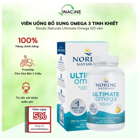 Viên Uống Bổ Sung Omega 3 Tinh Khiết Nordic Naturals Ultimate Omega 1280mg 120 viên
