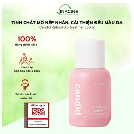 Tinh Chất Mờ Nếp Nhăn, Cải Thiện Đều Màu Da Candid Retinol 0.3 Treatment 30ml