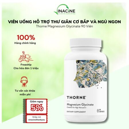 Viên Uống Hỗ Trợ Thư Giãn Cơ Bắp Và Ngủ Ngon Thorne Magnesium Glycinate 90 Viên