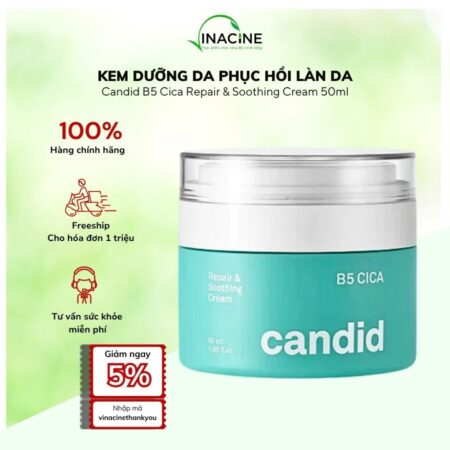 Kem Dưỡng Phục Hồi Làn Da Candid B5 Cica Repair & Smoothing Cream 50ml
