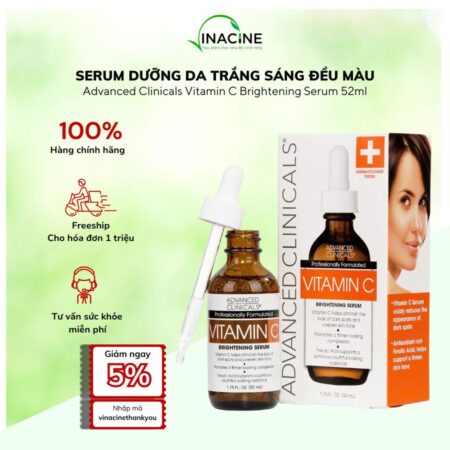Serum Dưỡng Da Trắng Sáng Đều Màu Advanced Clinicals Vitamin C Brightening Serum 52ml