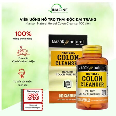 Viên Uống Hỗ Trợ Thải Độc Đại Tràng Mason Natural Herbal Colon Cleanser 100 viên