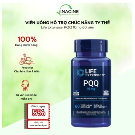 Viên Uống Hỗ Trợ Chức Năng Ty Thể Life Extension PQQ 10mg 60 viên