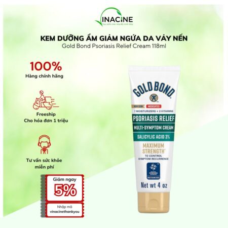 Kem Dưỡng Ẩm Giảm Ngứa Dành Cho Da Vảy Nến Gold Bond Psoriasis Relief Cream 118ml