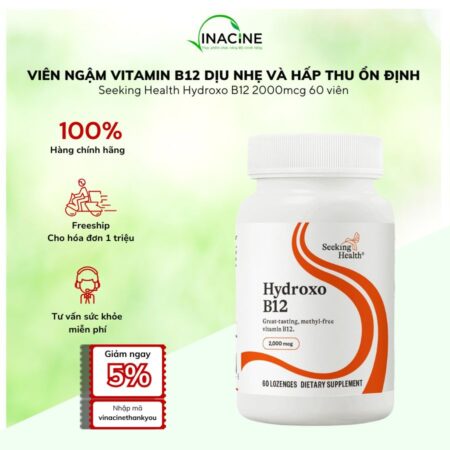 Viên Ngậm Vitamin B12 Dịu Nhẹ Và Hấp Thu Ổn Định Seeking Health Hydroxo B12 2000mcg 60 viên