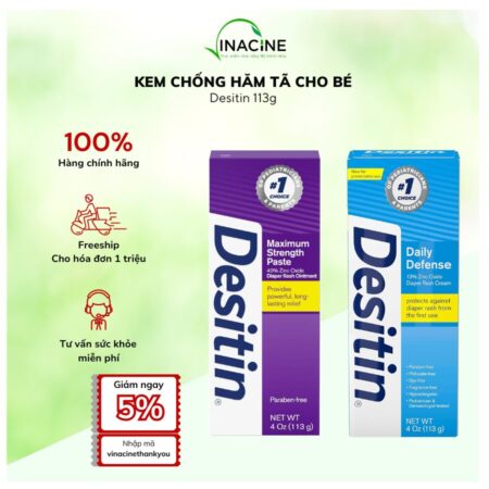 Kem Chống Và Hỗ Trợ Điều Trị Hăm Tã Cho Bé Desitin 113g