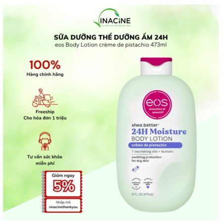 Sữa Dưỡng Thể Dưỡng Ẩm 24h eos Body Lotion crème de pistachio 473ml