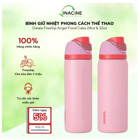 Bình Giữ Nhiệt Phong Cách Thể Thao Owala FreeSip Angel Food Cake