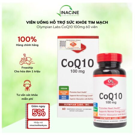 Viên Uống Hỗ Trợ Sức Khỏe Tim Mạch Olympian Labs CoQ10 100mg 60 viên
