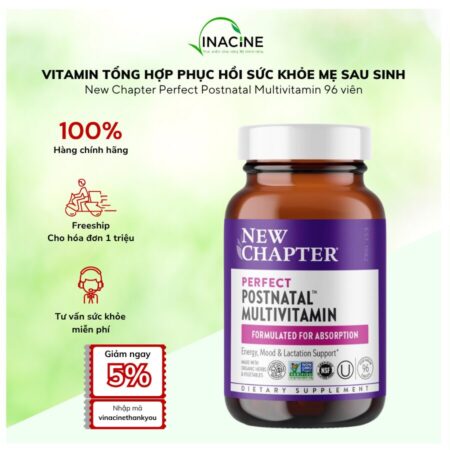 Vitamin Tổng Hợp Phục Hồi Sức Khỏe Mẹ Sau Sinh New Chapter Perfect Postnatal Multivitamin 96 viên