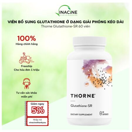 Viên Bổ Sung Glutathione Ở Dạng Giải Phóng Kéo Dài Thorne Glutathione-SR 60 viên