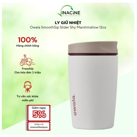 Ly Giữ Nhiệt Owala SmoothSip Slider Vanilla Bean 12oz